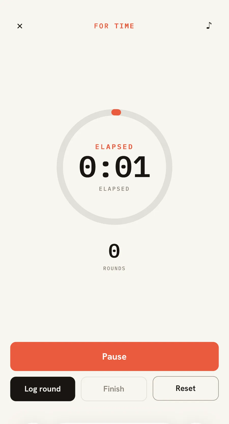 Built-in workout timer